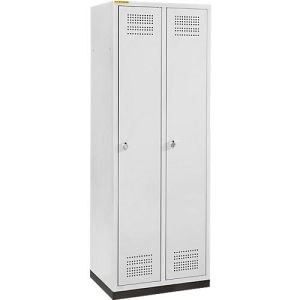 Schäfer Shop Genius Kleiderspind mit Sockel, 2 Abteile, 300 mm Abteilbreite, Sicherheitsdrehriegelverschluss, lichtgrau/lichtgrau Schäfer Shop Genius Kleiderspind mit Sockel, 2 Abteile, 300 mm Abteilbreite, Sicherheitsdrehriegelverschluss, lichtgrau/lichtgrau