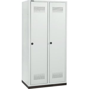 Schäfer Shop Genius Kleiderspind mit Sockel, 2 Abteile, 400 mm Abteilbreite, Sicherheitsdrehriegelverschluss, lichtgrau/lichtgrau Schäfer Shop Genius Kleiderspind mit Sockel, 2 Abteile, 400 mm Abteilbreite, Sicherheitsdrehriegelverschluss, lichtgrau/lichtgrau