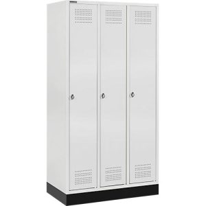 Schäfer Shop Genius Kleiderspind mit Sockel, 3 Abteile, Sicherheitsdrehriegelverschluss, lichtgrau/lichtgrau Schäfer Shop Genius Kleiderspind mit Sockel, 3 Abteile, Sicherheitsdrehriegelverschluss, lichtgrau/lichtgrau