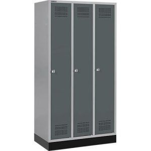 Schäfer Shop Genius Kleiderspind mit Sockel, 3 Abteile, Zylinderschloss, hellsilber/anthrazit Schäfer Shop Genius Kleiderspind mit Sockel, 3 Abteile, Zylinderschloss, hellsilber/anthrazit