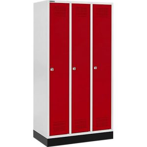 Schäfer Shop Genius Kleiderspind mit Sockel, 3 Abteile, Zylinderschloss, lichtgrau/rot Schäfer Shop Genius Kleiderspind mit Sockel, 3 Abteile, Zylinderschloss, lichtgrau/rot