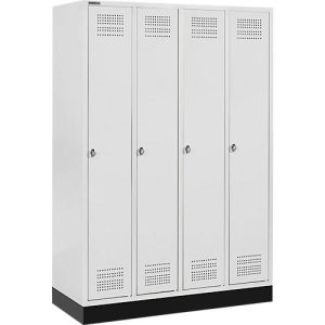 Schäfer Shop Genius Kleiderspind mit Sockel, 4 Abteile, Drehriegelverschluss, lichtgrau/lichtgrau Schäfer Shop Genius Kleiderspind mit Sockel, 4 Abteile, Drehriegelverschluss, lichtgrau/lichtgrau