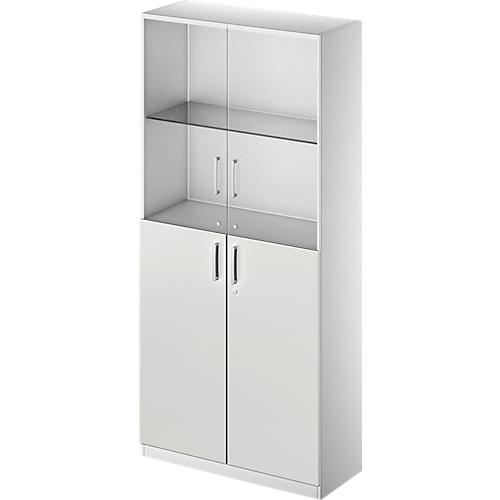 Schäfer Shop Genius Kombischrank TETRIS SOLID, 5 OH, Glas- und Flügeltüren, B 1000 mm, abschließbar