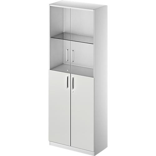 Schäfer Shop Genius Kombischrank TETRIS SOLID, 5 OH, Glas- und Flügeltüren, B 800 mm, abschließbar