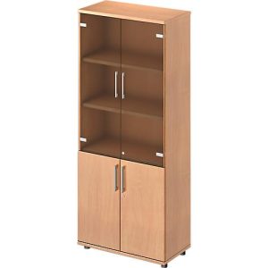 Schäfer Shop Genius Kombischrank TETRIS WOOD, 5 OH, H 1910 mm Glas- und Flügeltüren, Höhe inkl. Gleiter, Buche-Dekor Schäfer Shop Genius Kombischrank TETRIS WOOD, 5 OH, H 1910 mm Glas- und Flügeltüren, Höhe inkl. Gleiter, Buche-Dekor