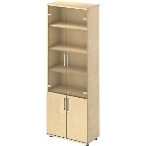 Schäfer Shop Genius Kombischrank TETRIS WOOD, 6 OH, H 2270 mm Glas- und Flügeltüren, Höhe inkl. Gleiter, Ahorn-Dekor Schäfer Shop Genius Kombischrank TETRIS WOOD, 6 OH, H 2270 mm Glas- und Flügeltüren, Höhe inkl. Gleiter, Ahorn-Dekor