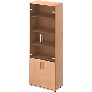 Schäfer Shop Genius Kombischrank TETRIS WOOD, 6 OH, H 2270 mm Glas- und Flügeltüren, Höhe inkl. Gleiter, Buche-Dekor Schäfer Shop Genius Kombischrank TETRIS WOOD, 6 OH, H 2270 mm Glas- und Flügeltüren, Höhe inkl. Gleiter, Buche-Dekor