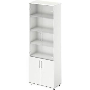 Schäfer Shop Genius Kombischrank TETRIS WOOD, 6 OH, H 2270 mm Glas- und Flügeltüren, Höhe inkl. Gleiter, weiß Schäfer Shop Genius Kombischrank TETRIS WOOD, 6 OH, H 2270 mm Glas- und Flügeltüren, Höhe inkl. Gleiter, weiß