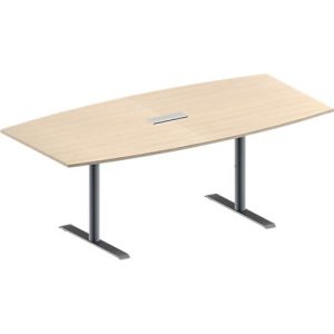 Schäfer Shop Genius Konferenztisch MODENA FLEX, mit Tischanschlussfeld, Boot, T-Fuß Rundrohr, B 2000 x H 650-850 mm, Ahorn/weißaluminium RAL 9006 Schäfer Shop Genius Konferenztisch MODENA FLEX, mit Tischanschlussfeld, Boot, T-Fuß Rundrohr, B 2000 x H 650-850 mm, Ahorn/weißaluminium RAL 9006