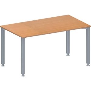 Schäfer Shop Genius Konferenztisch MODENA FLEX, Rechteck, 4-Fuß Quadratrohr, B 1400 x T 800 x H 720-840 mm, Buche/weißaluminium RAL 9006 Schäfer Shop Genius Konferenztisch MODENA FLEX, Rechteck, 4-Fuß Quadratrohr, B 1400 x T 800 x H 720-840 mm, Buche/weißaluminium RAL 9006
