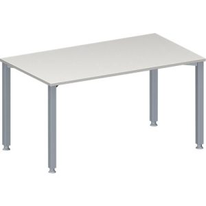 Schäfer Shop Genius Konferenztisch MODENA FLEX, Rechteck, 4-Fuß Quadratrohr, B 1400 x T 800 x H 720-840 mm, lichtgrau/weißaluminium RAL 9006 Schäfer Shop Genius Konferenztisch MODENA FLEX, Rechteck, 4-Fuß Quadratrohr, B 1400 x T 800 x H 720-840 mm, lichtgrau/weißaluminium RAL 9006