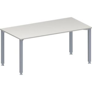 Schäfer Shop Genius Konferenztisch MODENA FLEX, Rechteck, 4-Fuß Quadratrohr, B 1600 x T 800 x H 720-840 mm, lichtgrau/weißaluminium RAL 9006 Schäfer Shop Genius Konferenztisch MODENA FLEX, Rechteck, 4-Fuß Quadratrohr, B 1600 x T 800 x H 720-840 mm, lichtgrau/weißaluminium RAL 9006