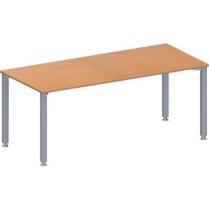 Schäfer Shop Genius Konferenztisch MODENA FLEX, Rechteck, 4-Fuß Quadratrohr, B 1800 x T 800 x H 720-840 mm, Buche/weißaluminium RAL 9006 Schäfer Shop Genius Konferenztisch MODENA FLEX, Rechteck, 4-Fuß Quadratrohr, B 1800 x T 800 x H 720-840 mm, Buche/weißaluminium RAL 9006