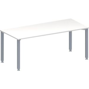 Schäfer Shop Genius Konferenztisch MODENA FLEX, Rechteck, 4-Fuß Quadratrohr, B 1800 x T 800 x H 720-840 mm, weiß/weißaluminium RAL 9006 Schäfer Shop Genius Konferenztisch MODENA FLEX, Rechteck, 4-Fuß Quadratrohr, B 1800 x T 800 x H 720-840 mm, weiß/weißaluminium RAL 9006