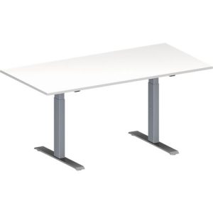 Schäfer Shop Genius Konferenztisch MODENA FLEX, Rechteck, T-Fuß Rechteckrohr, B 1600 x T 800 x H 650-850 mm, weiß/weißaluminium RAL 9006 Schäfer Shop Genius Konferenztisch MODENA FLEX, Rechteck, T-Fuß Rechteckrohr, B 1600 x T 800 x H 650-850 mm, weiß/weißaluminium RAL 9006