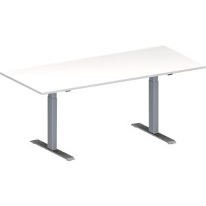 Schäfer Shop Genius Konferenztisch MODENA FLEX, Rechteck, T-Fuß Rechteckrohr, B 1800 x T 800 x H 650-850 mm, weiß/weißaluminium RAL 9006 Schäfer Shop Genius Konferenztisch MODENA FLEX, Rechteck, T-Fuß Rechteckrohr, B 1800 x T 800 x H 650-850 mm, weiß/weißaluminium RAL 9006