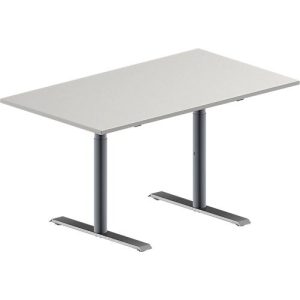 Schäfer Shop Genius Konferenztisch MODENA FLEX, Rechteck, T-Fuß Rundrohr, B 1400 x T 800 x H 650-850 mm, lichtgrau/weißaluminium RAL 9006 Schäfer Shop Genius Konferenztisch MODENA FLEX, Rechteck, T-Fuß Rundrohr, B 1400 x T 800 x H 650-850 mm, lichtgrau/weißaluminium RAL 9006