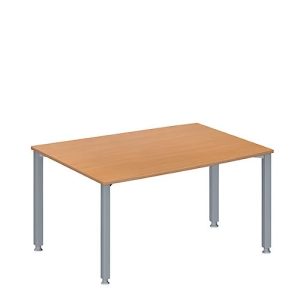 Schäfer Shop Genius Konferenztisch MODENA FLEX, Tonne, 4-Fuß Quadratrohr, B 1400 x T 1000/800 x H 720-840 mm, Buche/weißaluminium RAL 9006 Schäfer Shop Genius Konferenztisch MODENA FLEX, Tonne, 4-Fuß Quadratrohr, B 1400 x T 1000/800 x H 720-840 mm, Buche/weißaluminium RAL 9006