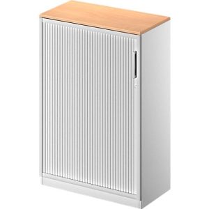 Schäfer Shop Genius Querrollladenschrank TETRIS SOLID, 3 OH, B 800 mm, inkl. 19 mm Abdeckplatte, Buche/weißalu Schäfer Shop Genius Querrollladenschrank TETRIS SOLID, 3 OH, B 800 mm, inkl. 19 mm Abdeckplatte, Buche/weißalu