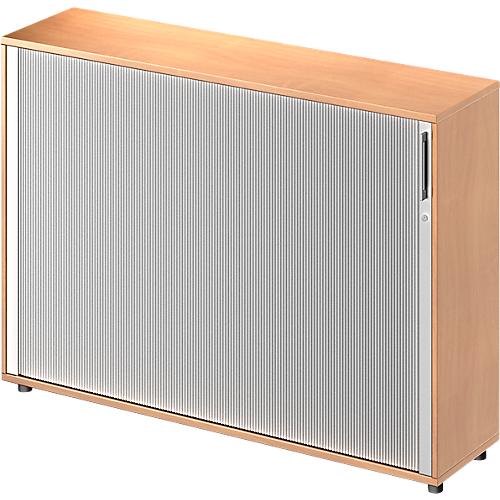 Schäfer Shop Genius Querrollladenschrank TETRIS WOOD, 3 OH, B 1600 mm, Höhe inkl. Gleiter, Mitteltrennwand, Buche-Dekor