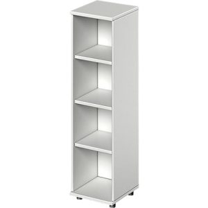 Schäfer Shop Genius Regal TETRIS WOOD, 4 OH, Höhe inkl. Gleiter, B 400 mm, lichtgrau