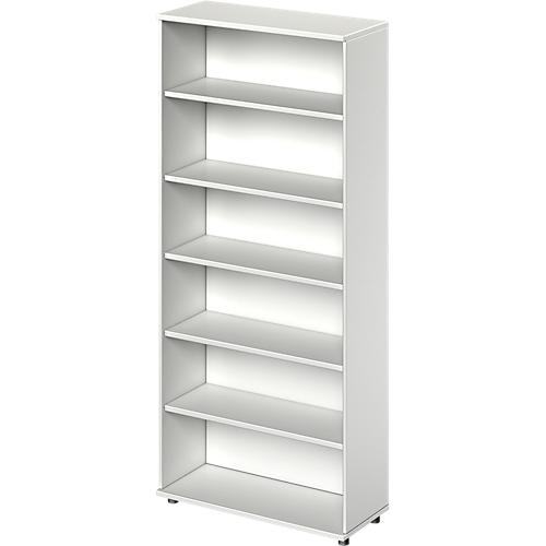 Schäfer Shop Genius Regal TETRIS WOOD, 6 OH, Höhe inkl. Gleiter, B 1000 mm, lichtgrau
