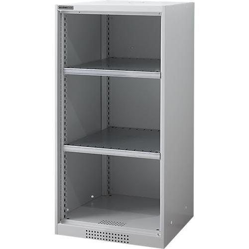 Schäfer Shop Genius Regalschrank FS, 3 OH, 2 höhenverstellbare Fachböden, bis 250 kg, B 545 x T 620 x H 1105 mm, Stahl, weißaluminium RAL 9006