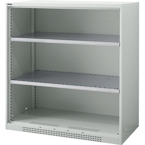 Schäfer Shop Genius Regalschrank FS, 3 OH, 2 höhenverstellbare Fachböden, bis 450 kg, B 1055 x T 620 x H 1105 mm, Stahl, lichtgrau RAL 7035