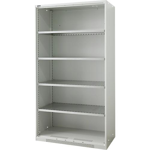Schäfer Shop Genius Regalschrank FS, Stahl, mit Belüftungslöchern, B 1055 x T 520 x H 1950 mm, 5 OH, Lichtgrau, bis 500 kg