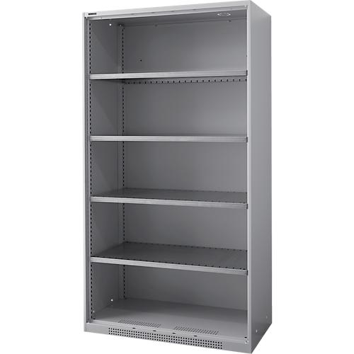 Schäfer Shop Genius Regalschrank FS, Stahl, mit Belüftungslöchern, B 1055 x T 520 x H 1950 mm, 5 OH, Weißalu, bis 500 kg