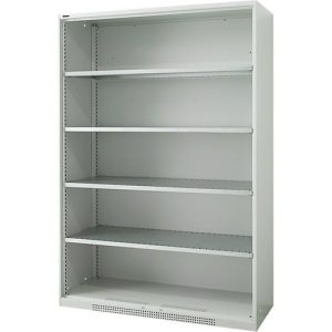 Schäfer Shop Genius Regalschrank FS, Stahl, mit Belüftungslöchern, B 1343 x T 520 x H 1950 mm, 5 OH, Lichtgrau, bis 750 kg Schäfer Shop Genius Regalschrank FS, Stahl, mit Belüftungslöchern, B 1343 x T 520 x H 1950 mm, 5 OH, Lichtgrau, bis 750 kg