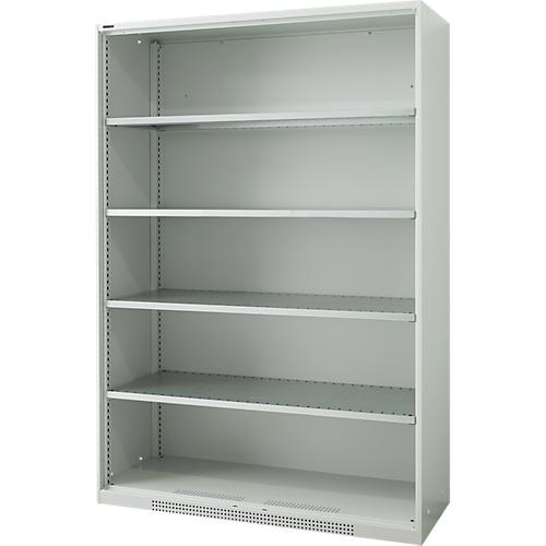 Schäfer Shop Genius Regalschrank FS, Stahl, mit Belüftungslöchern, B 1343 x T 520 x H 1950 mm, 5 OH, Lichtgrau, bis 750 kg