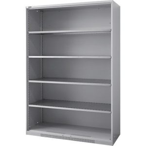 Schäfer Shop Genius Regalschrank FS, Stahl, mit Belüftungslöchern, B 1343 x T 520 x H 1950 mm, 5 OH, Weißalu, bis 750 kg Schäfer Shop Genius Regalschrank FS, Stahl, mit Belüftungslöchern, B 1343 x T 520 x H 1950 mm, 5 OH, Weißalu, bis 750 kg