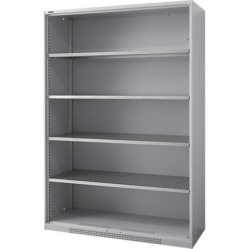 Schäfer Shop Genius Regalschrank FS, Stahl, mit Belüftungslöchern, B 1343 x T 520 x H 1950 mm, 5 OH, Weißalu, bis 750 kg