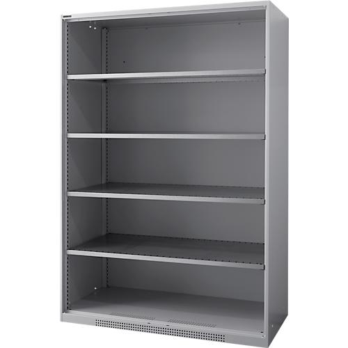 Schäfer Shop Genius Regalschrank FS, Stahl, mit Belüftungslöchern, B 1343 x T 620 x H 1950 mm, 5 OH, Weißalu, bis 750 kg