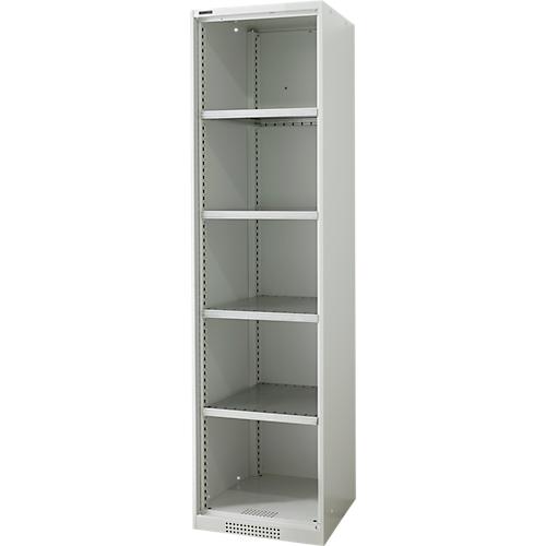 Schäfer Shop Genius Regalschrank FS, Stahl, mit Belüftungslöchern, B 545 x T 520 x H 1950 mm, 5 OH, Lichtgrau, bis 250 kg