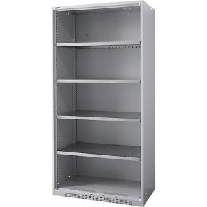 Schäfer Shop Genius Regalschrank FS, Stahl, mit Belüftungslöchern, B 810 x T 520 x H 1950 mm, 5 OH, Weißalu, bis 300 kg Schäfer Shop Genius Regalschrank FS, Stahl, mit Belüftungslöchern, B 810 x T 520 x H 1950 mm, 5 OH, Weißalu, bis 300 kg