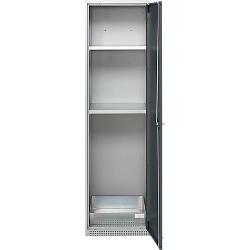 Schäfer Shop Genius Reinigungsmittelschrank FS, 5 OH, abschließbar, 2 Fachböden, bis 250 kg, B 545 x T 520 x H 1950 mm, Stahl, weißaluminium/anthrazitgrau