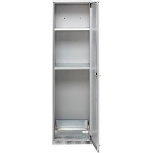 Schäfer Shop Genius Reinigungsmittelschrank FS, 5 OH, abschließbar, 2 Fachböden, bis 250 kg, B 545 x T 520 x H 1950 mm, Stahl, weißaluminium/weißaluminium