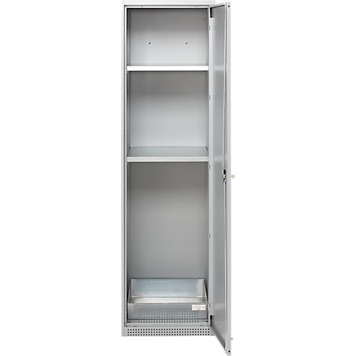 Schäfer Shop Genius Reinigungsmittelschrank FS, 5 OH, abschließbar, 2 Fachböden, bis 250 kg, B 545 x T 520 x H 1950 mm, Stahl, weißaluminium/weißaluminium