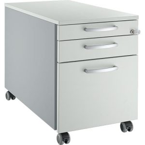Schäfer Shop Genius Rollcontainer 126, mit Griff rund, B 435 x H 577 mm, lichtgrau/weißalu