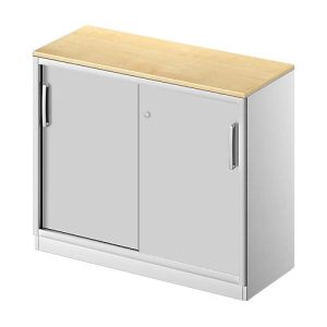 Schäfer Shop Genius Schiebetürenschrank TETRIS SOLID, 2 OH, B 1000 mm, inkl. 19 mm Abdeckplatte, Ahorn-Dekor/weißalu Schäfer Shop Genius Schiebetürenschrank TETRIS SOLID, 2 OH, B 1000 mm, inkl. 19 mm Abdeckplatte, Ahorn-Dekor/weißalu