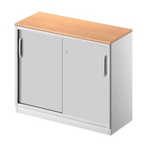 Schäfer Shop Genius Schiebetürenschrank TETRIS SOLID, 2 OH, B 1000 mm, inkl. 19 mm Abdeckplatte, Buche-Dekor/weißalu Schäfer Shop Genius Schiebetürenschrank TETRIS SOLID, 2 OH, B 1000 mm, inkl. 19 mm Abdeckplatte, Buche-Dekor/weißalu