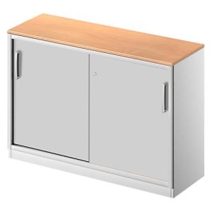 Schäfer Shop Genius Schiebetürenschrank TETRIS SOLID, 2 OH, B 1200 mm, inkl. 19 mm Abdeckplatte, Buche-Dekor/weißalu Schäfer Shop Genius Schiebetürenschrank TETRIS SOLID, 2 OH, B 1200 mm, inkl. 19 mm Abdeckplatte, Buche-Dekor/weißalu