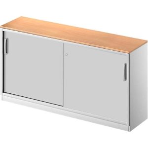 Schäfer Shop Genius Schiebetürenschrank TETRIS SOLID, 2 OH, B 1600 mm, inkl. 19 mm Abdeckplatte, Buche-Dekor/weißalu Schäfer Shop Genius Schiebetürenschrank TETRIS SOLID, 2 OH, B 1600 mm, inkl. 19 mm Abdeckplatte, Buche-Dekor/weißalu