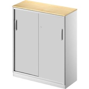 Schäfer Shop Genius Schiebetürenschrank TETRIS SOLID, 3 OH, 2 Fachböden, B 1000 mm, 19 mm Abdeckplatte, Ahorn-Dekor/weißalu Schäfer Shop Genius Schiebetürenschrank TETRIS SOLID, 3 OH, 2 Fachböden, B 1000 mm, 19 mm Abdeckplatte, Ahorn-Dekor/weißalu
