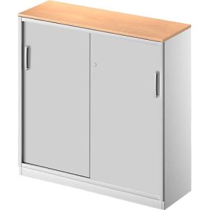 Schäfer Shop Genius Schiebetürenschrank TETRIS SOLID, 3 OH, 2 Fachböden, B 1200 mm, 19 mm Abdeckplatte, Buche-Dekor/weißalu Schäfer Shop Genius Schiebetürenschrank TETRIS SOLID, 3 OH, 2 Fachböden, B 1200 mm, 19 mm Abdeckplatte, Buche-Dekor/weißalu