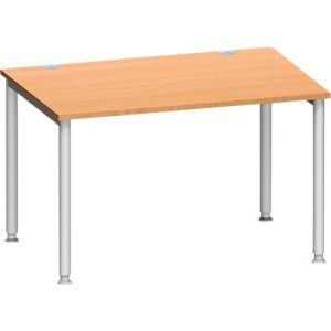 Schäfer Shop Genius Schreibtisch MODENA FLEX, 4-Fuß-Rundrohr, B 1200 x T 800 mm,Buche/weißalu Schäfer Shop Genius Schreibtisch MODENA FLEX, 4-Fuß-Rundrohr, B 1200 x T 800 mm,Buche/weißalu