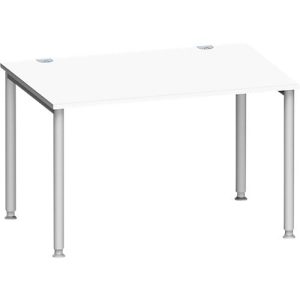 Schäfer Shop Genius Schreibtisch MODENA FLEX, 4-Fuß-Rundrohr, B 1200 x T 800 mm, weiß/weißalu Schäfer Shop Genius Schreibtisch MODENA FLEX, 4-Fuß-Rundrohr, B 1200 x T 800 mm, weiß/weißalu