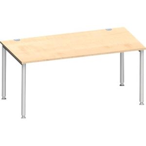 Schäfer Shop Genius Schreibtisch MODENA FLEX, 4-Fuß-Rundrohr, B 1600 x T 800 mm, Ahorn/weißalu Schäfer Shop Genius Schreibtisch MODENA FLEX, 4-Fuß-Rundrohr, B 1600 x T 800 mm, Ahorn/weißalu